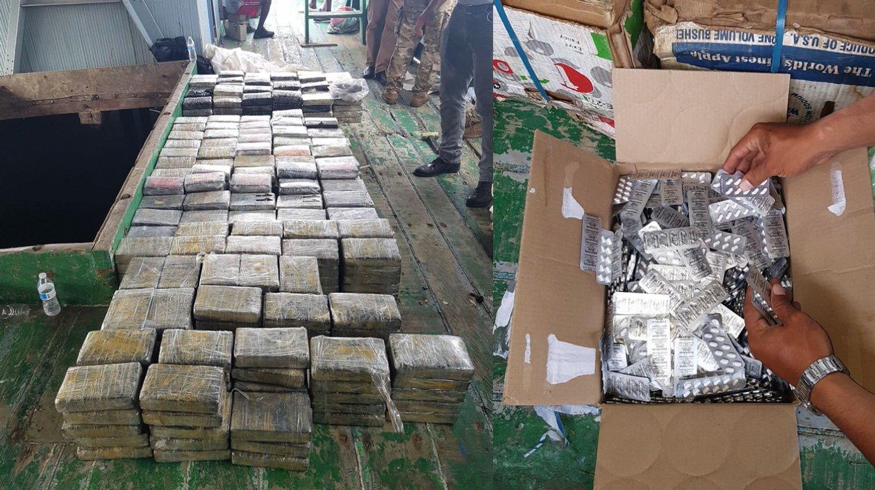 La droga incautada a los 6 colombianos en Panamá.