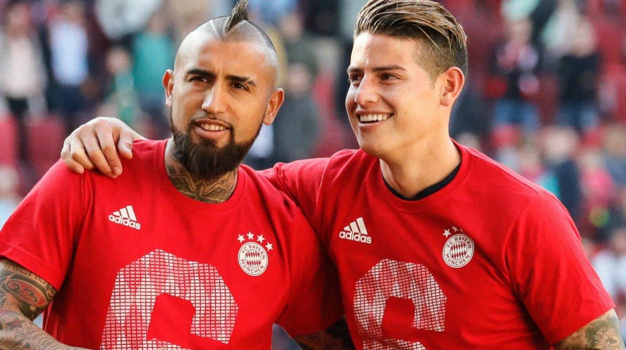 Arturo Vidal y James Rodríguez. 