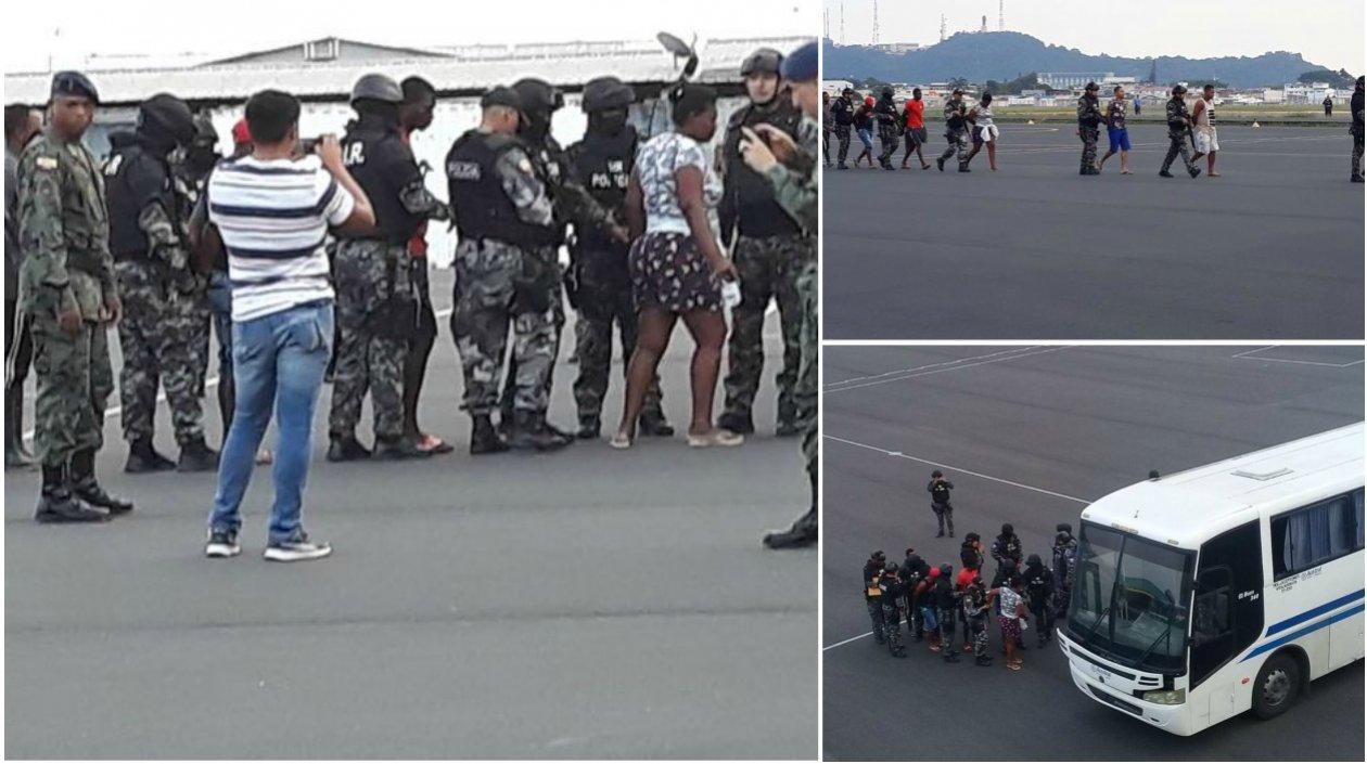 Momento en el que los capturados son trasladados. 