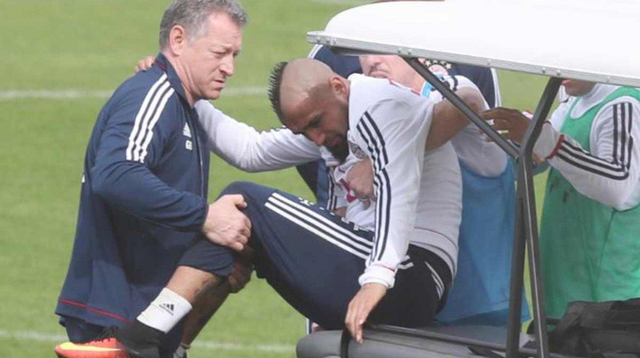 Momento en el que se lesionó Vidal.