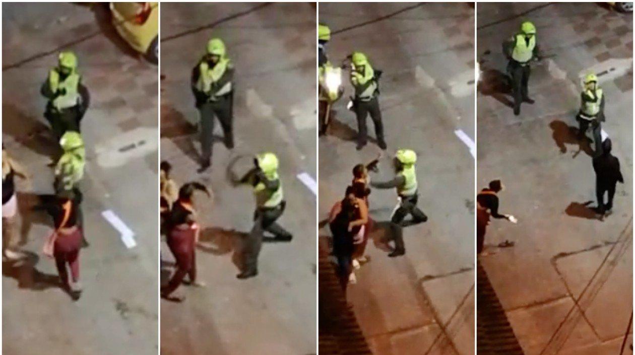 Ataque de Policía a mujer y después a su pareja. 