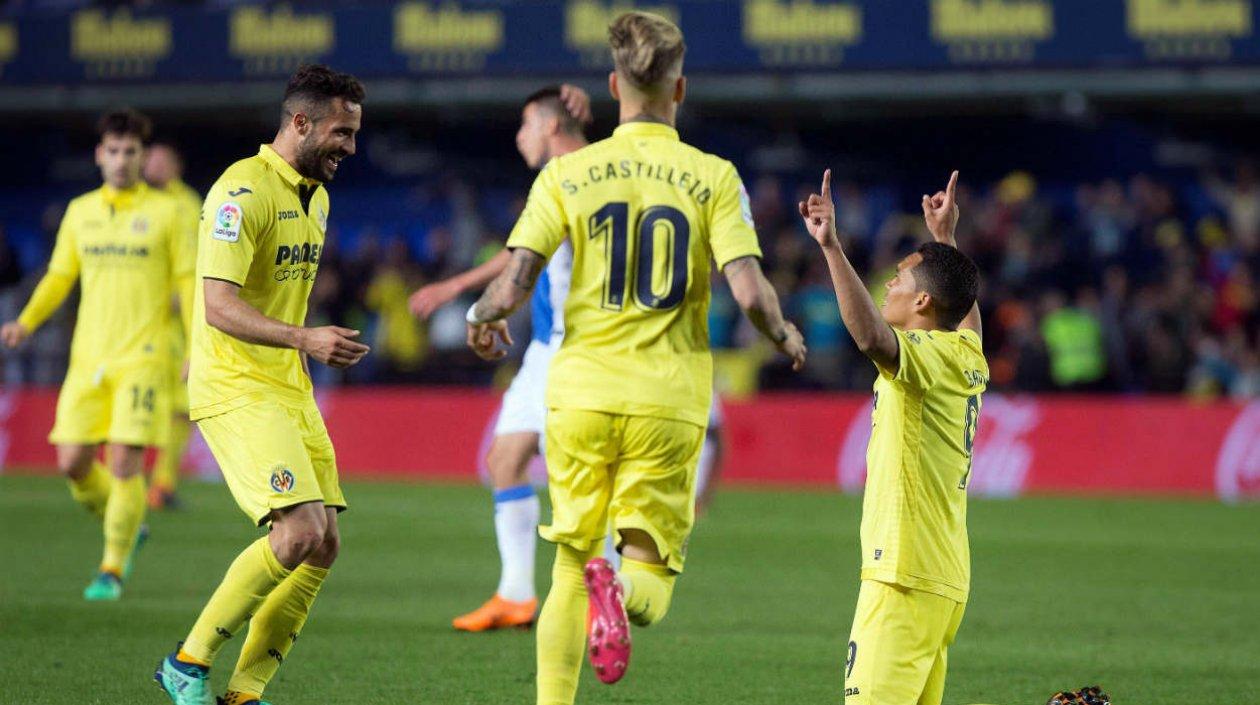 Carlos Bacca celebra el gol que le marcó al Leganés. 