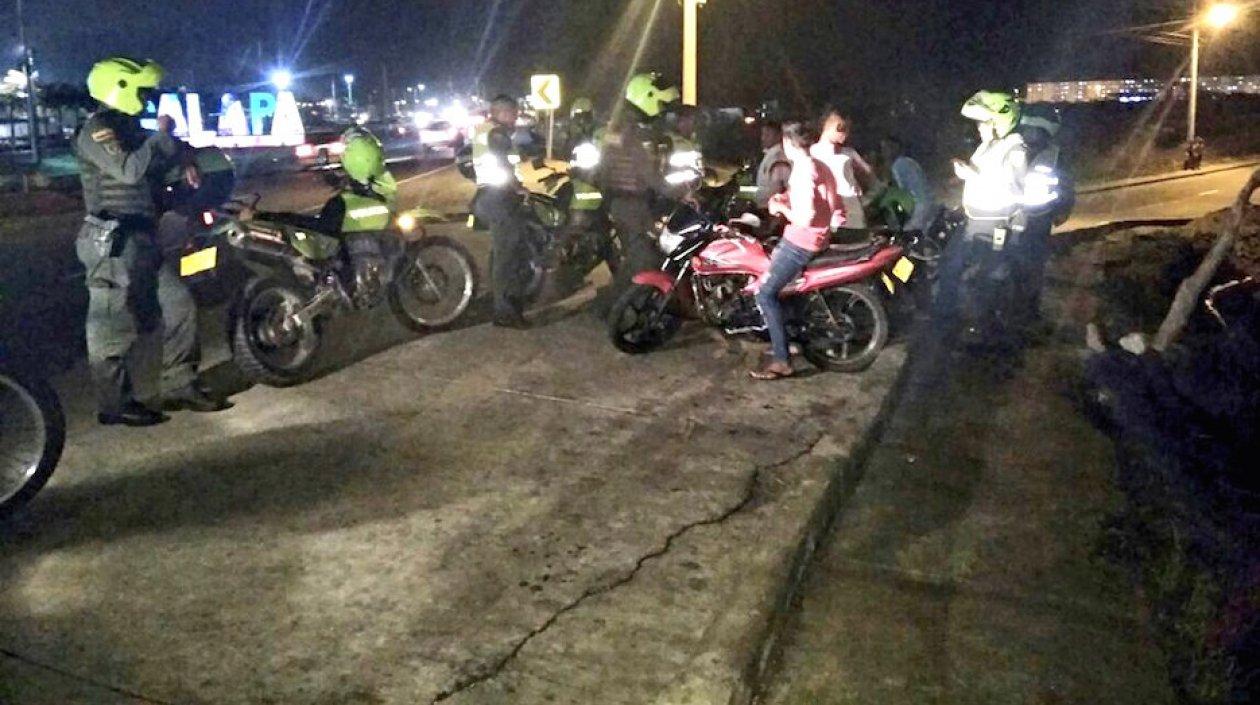 Operativos desplegados esta noche por la Policía Metropolitana.
