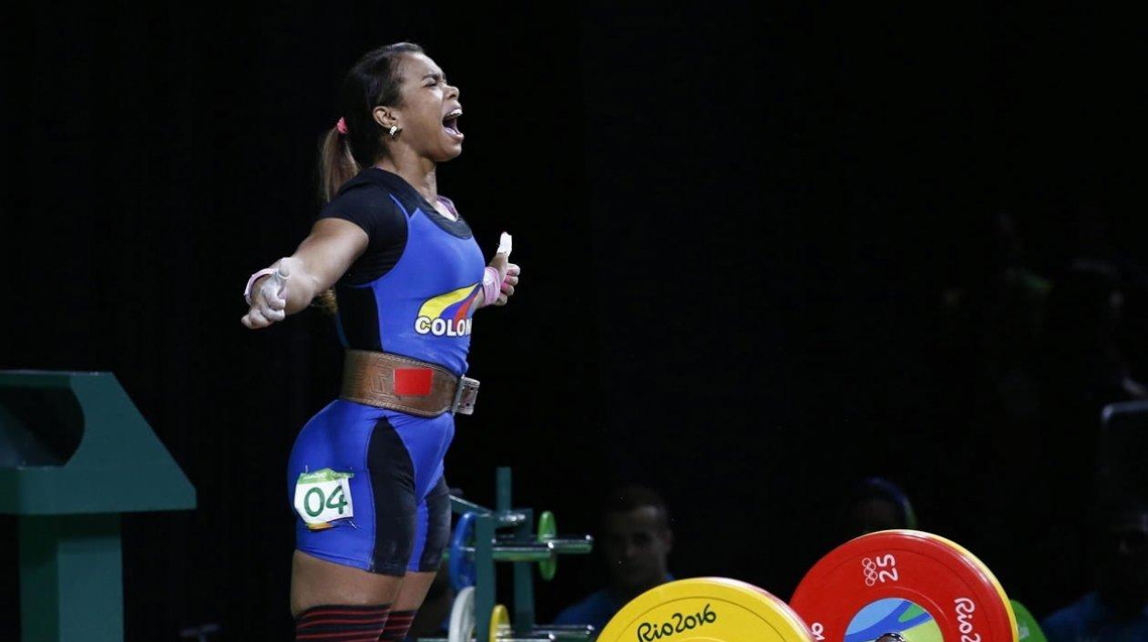 Leidy Solis, pesista colombiana. 