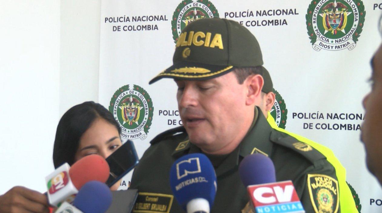 El coronel Engelbert Grijalba, subcomandante de la Policía Metropolitana de Barranquilla.