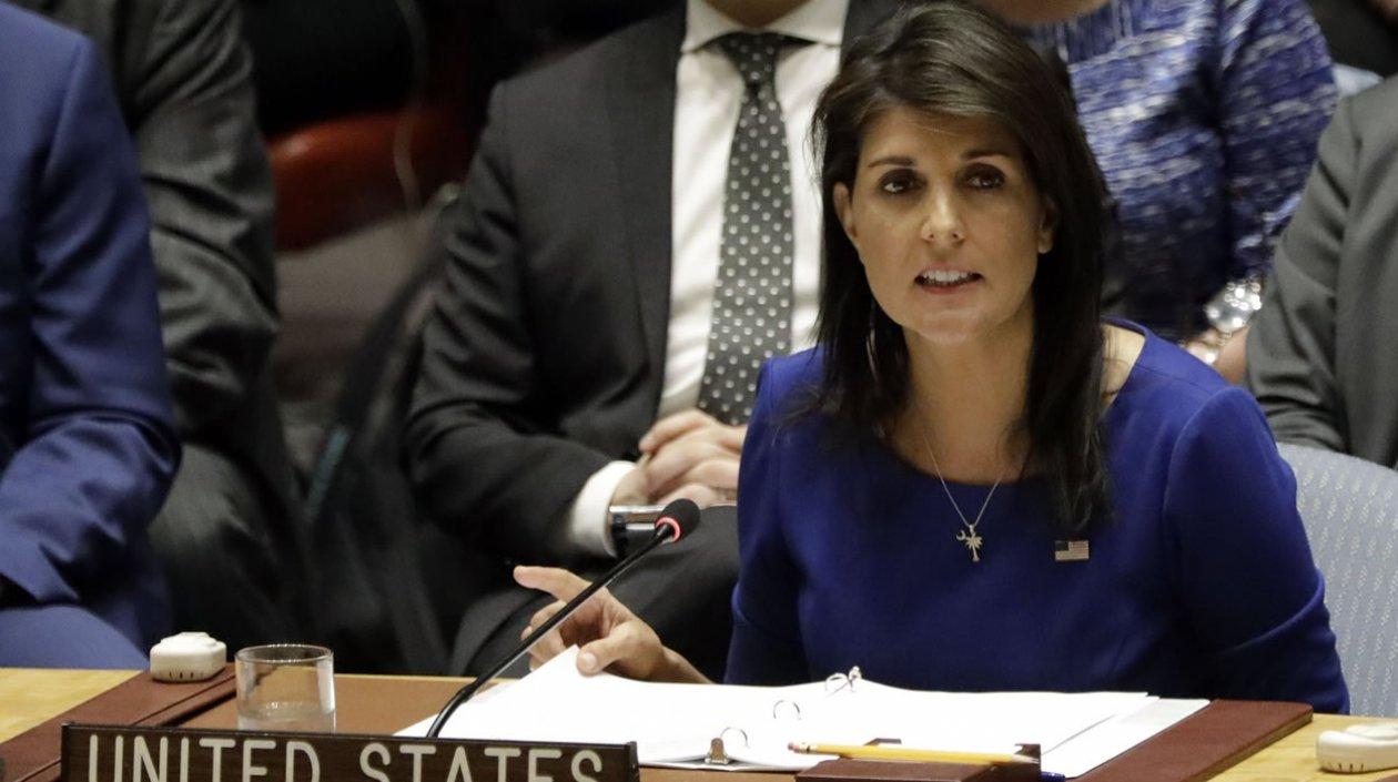 La embajadora estadounidense ante la ONU, Nikki Haley,