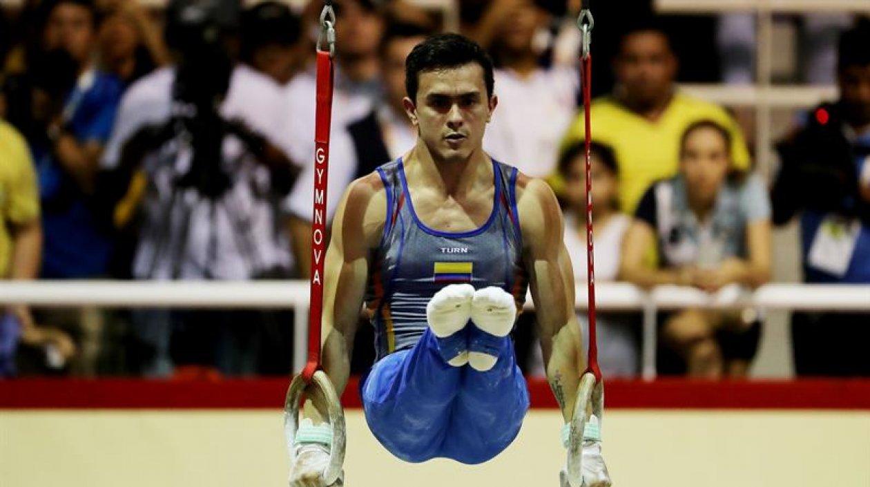 En la imagen, el gimnasta colombiano Jossimar Calvo. 