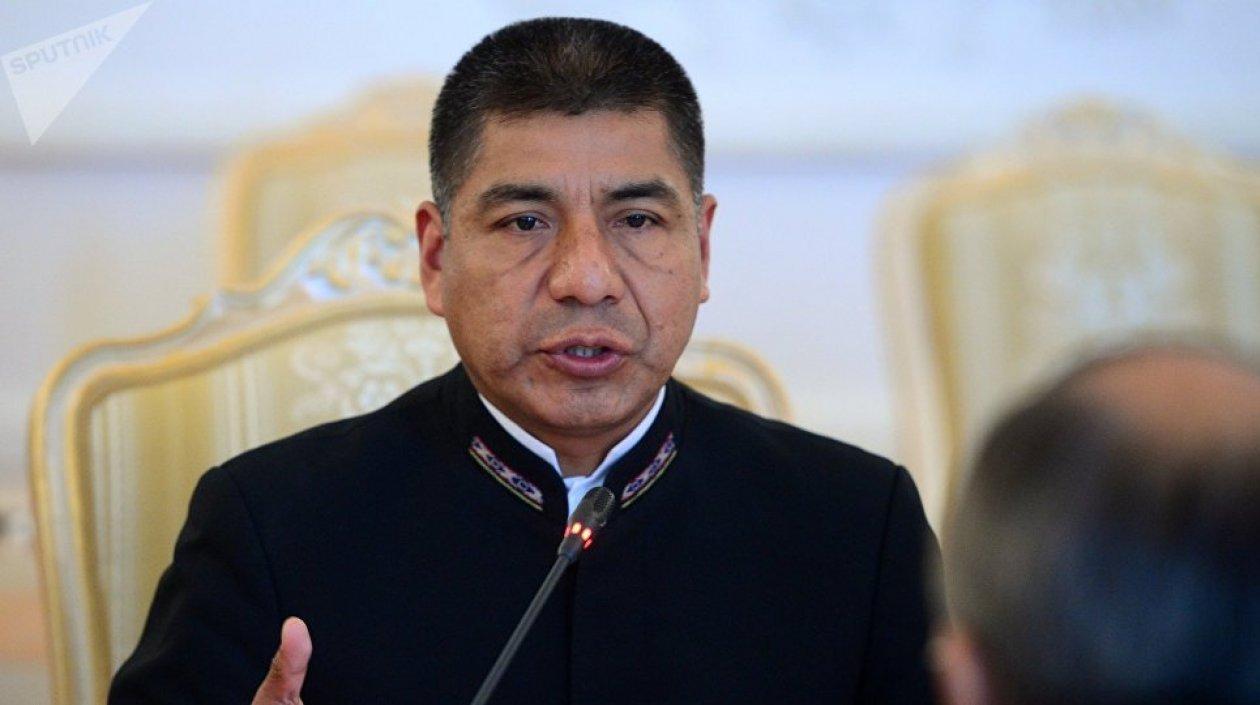 Ministro de Relaciones Exteriores boliviano, Fernando Huanacuni.