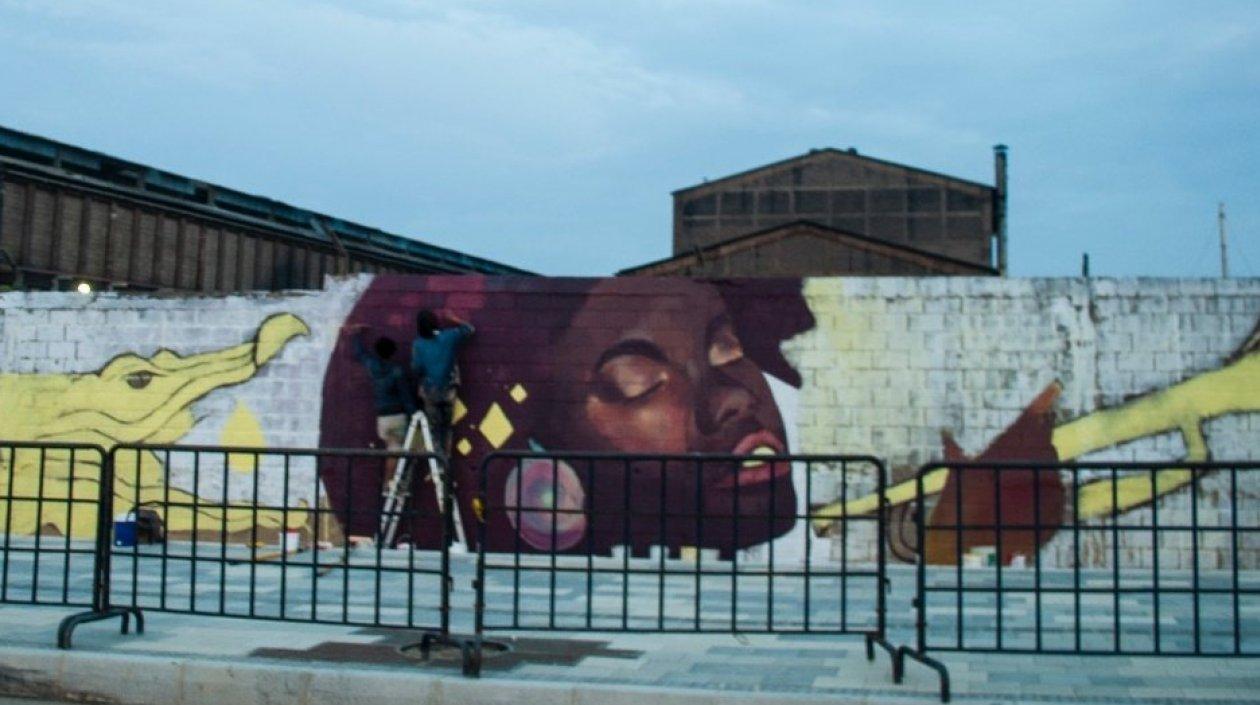Una de las intervenciones en el Gran Malecón del Río.