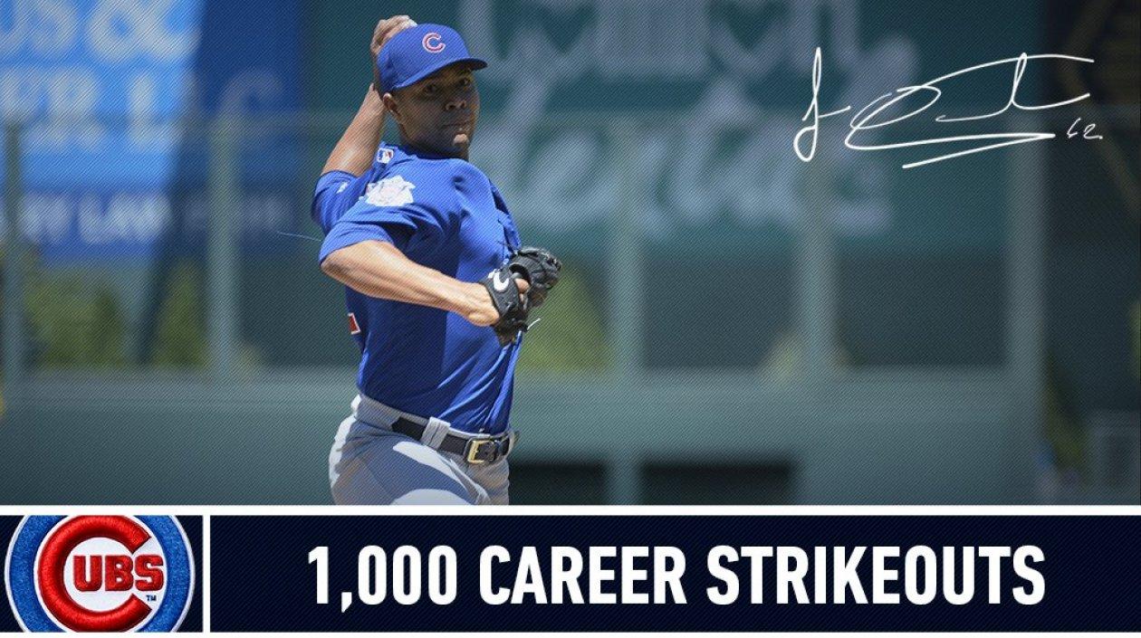 Así celebraron los Cachorros los mil ponches de Quintana. 