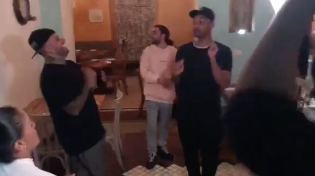 El cantante Nicky Jam y el actor Will Smith en Cartagena.