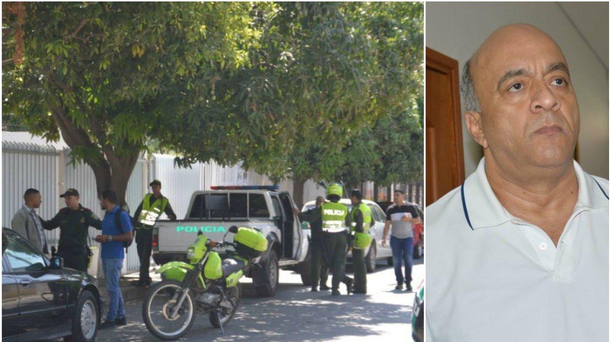 Lugar de los hechos y el exsenador Hernando Escobar.