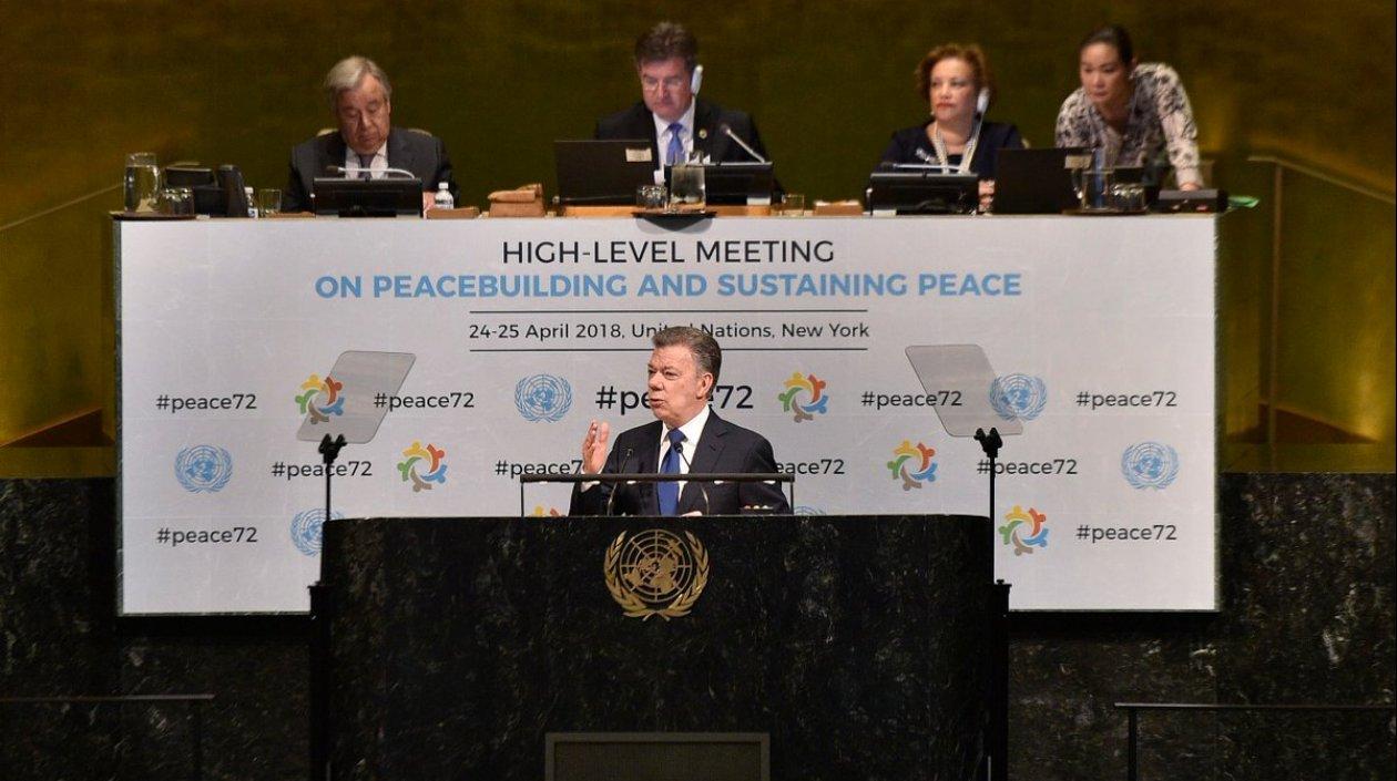 El Presidente Santos ante la Asamblea General de la ONU.