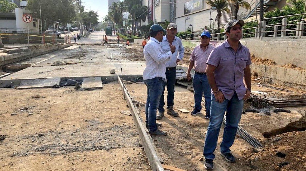 Alcalde Char en la inspección de las obras.
