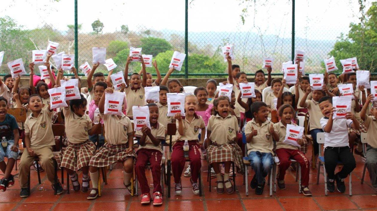 Aspecto de la celebración del Día del Niño en Aguas Vivas, Atlántico.