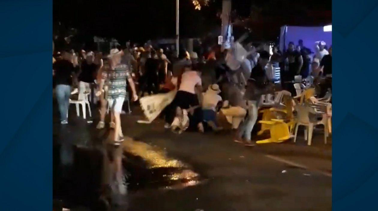 Momentos de la pelea en Valledupar.