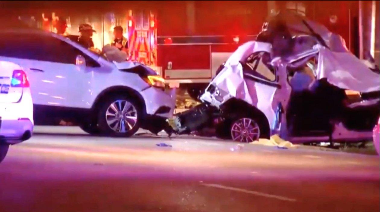 Estado en que quedaron dos de los vehículos.