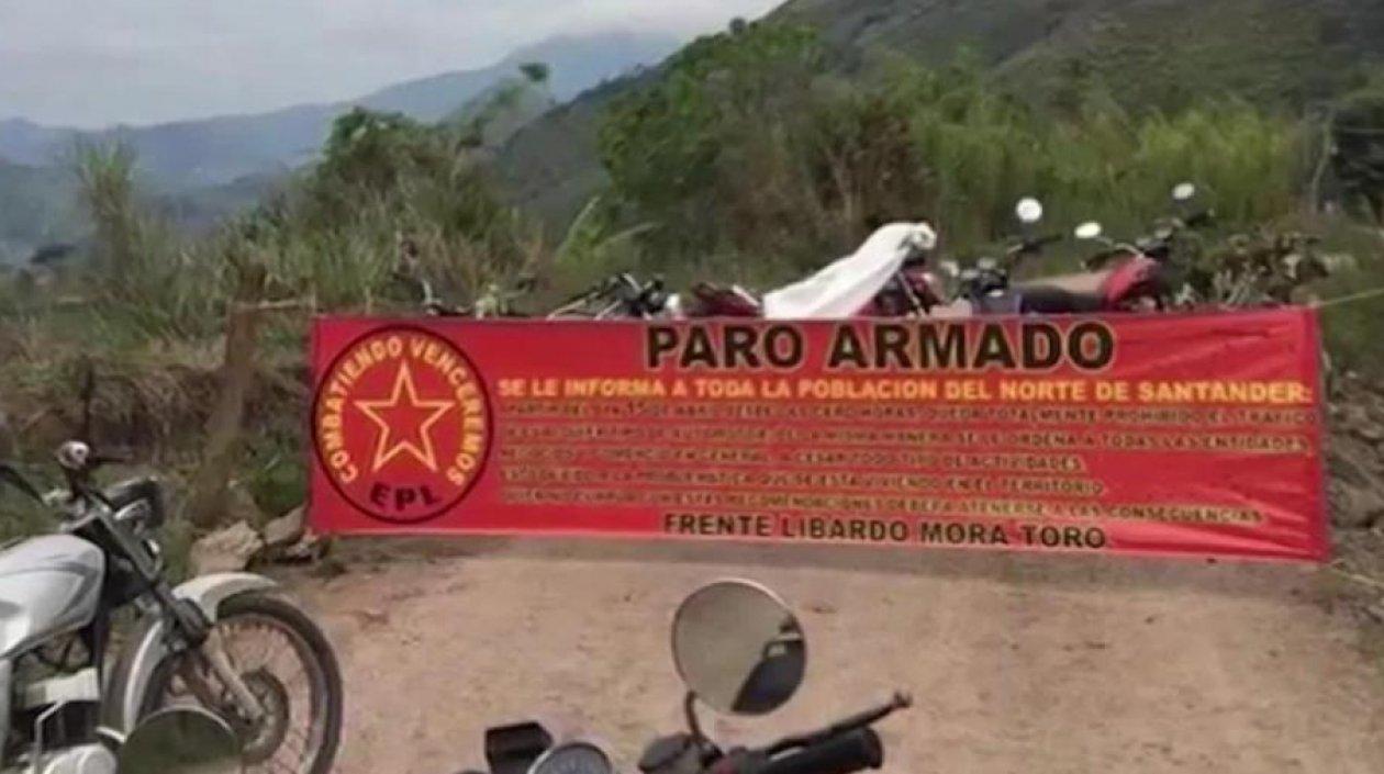 El "paro armado" restringió mediante amenazas el desplazamiento de vehículos por carreteras y de personas.