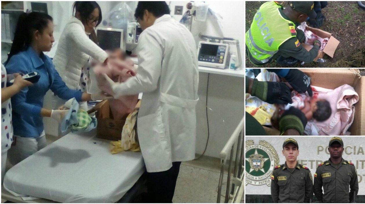 Los policías auxiliares hallaron la niña y le brindaron los primeros auxilios.