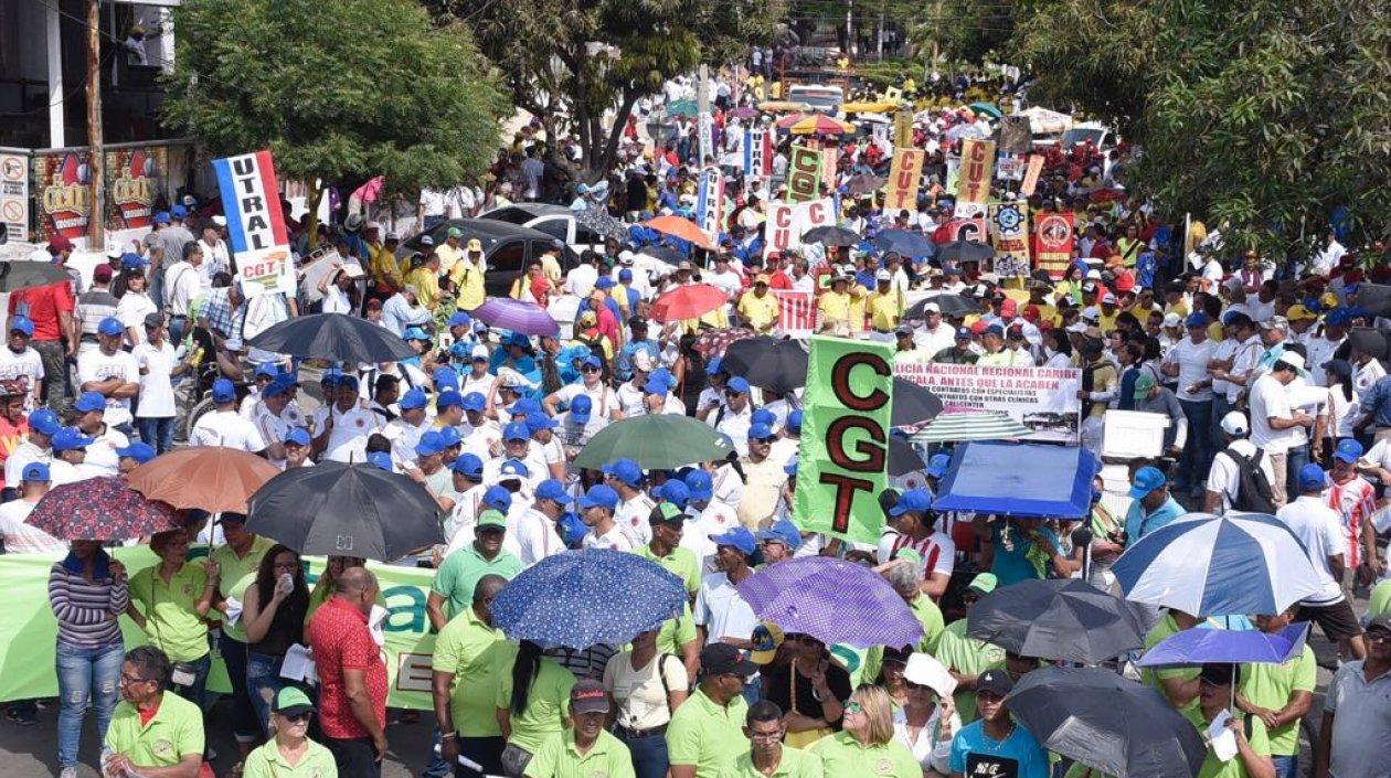El punto de encuentro fue la carrera 14 con calle Murillo.