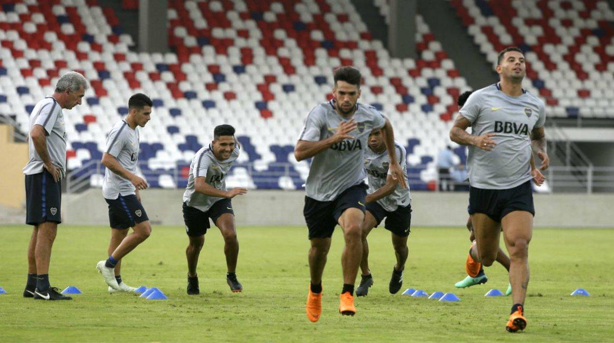 Boca entrenó la tarde del martes en el Romelio Martínez. 