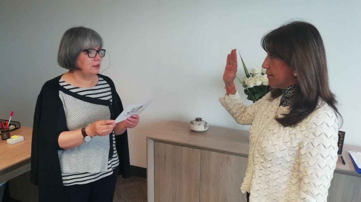 Martha Lucía Zamora en su posesión. 