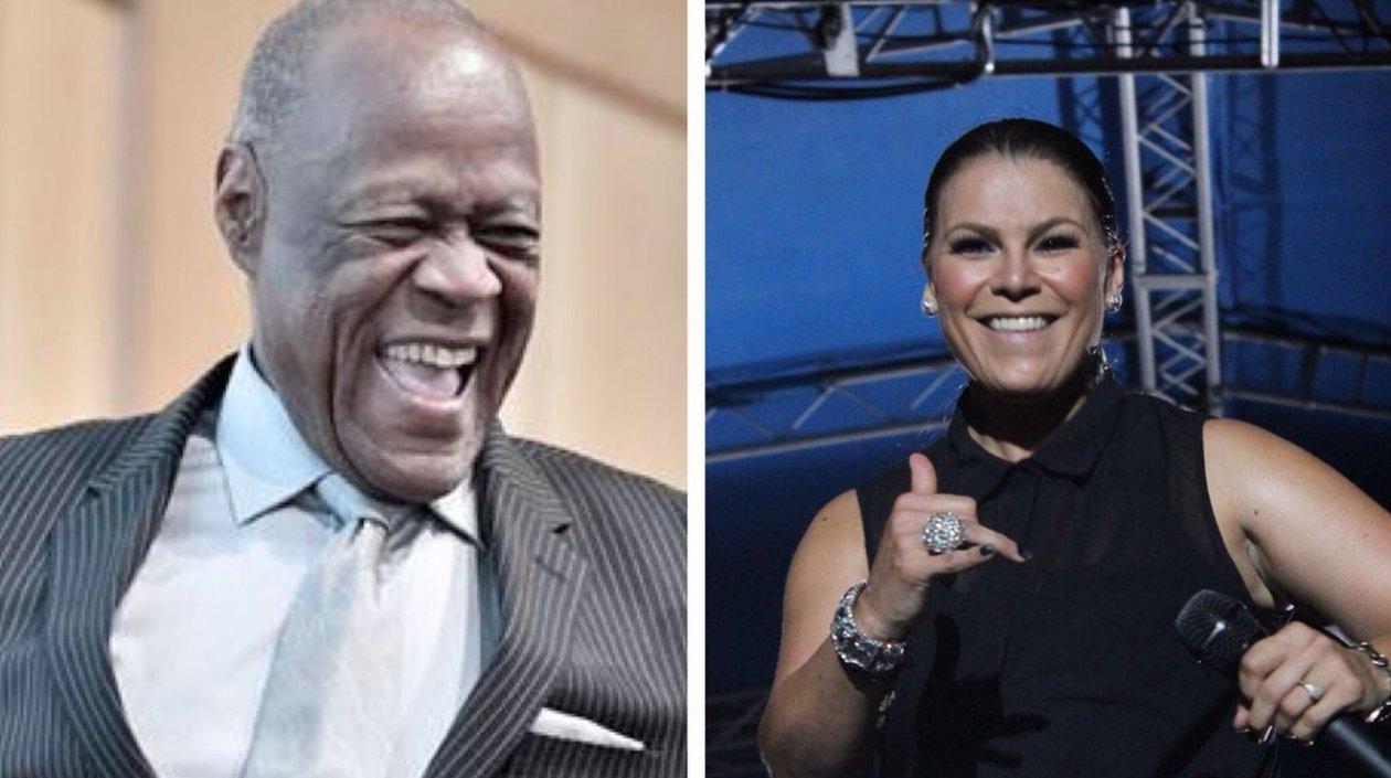 Los cantantes Johnny Ventura y Olga Tañón.