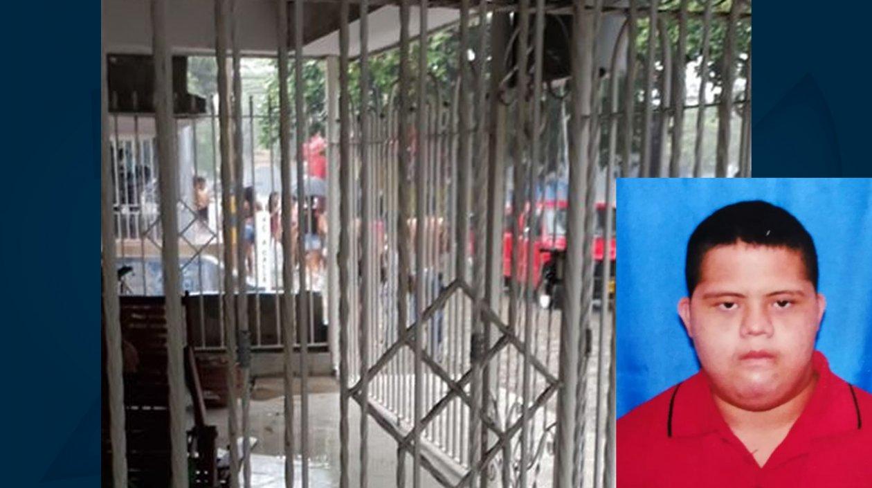 Lugar de donde fue arrastrado el joven. 