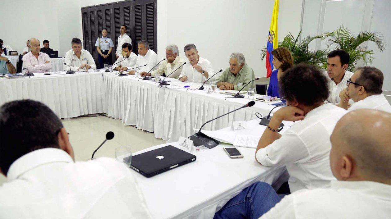El Presidente Juan Manuel Santos, durante el encuentro.
