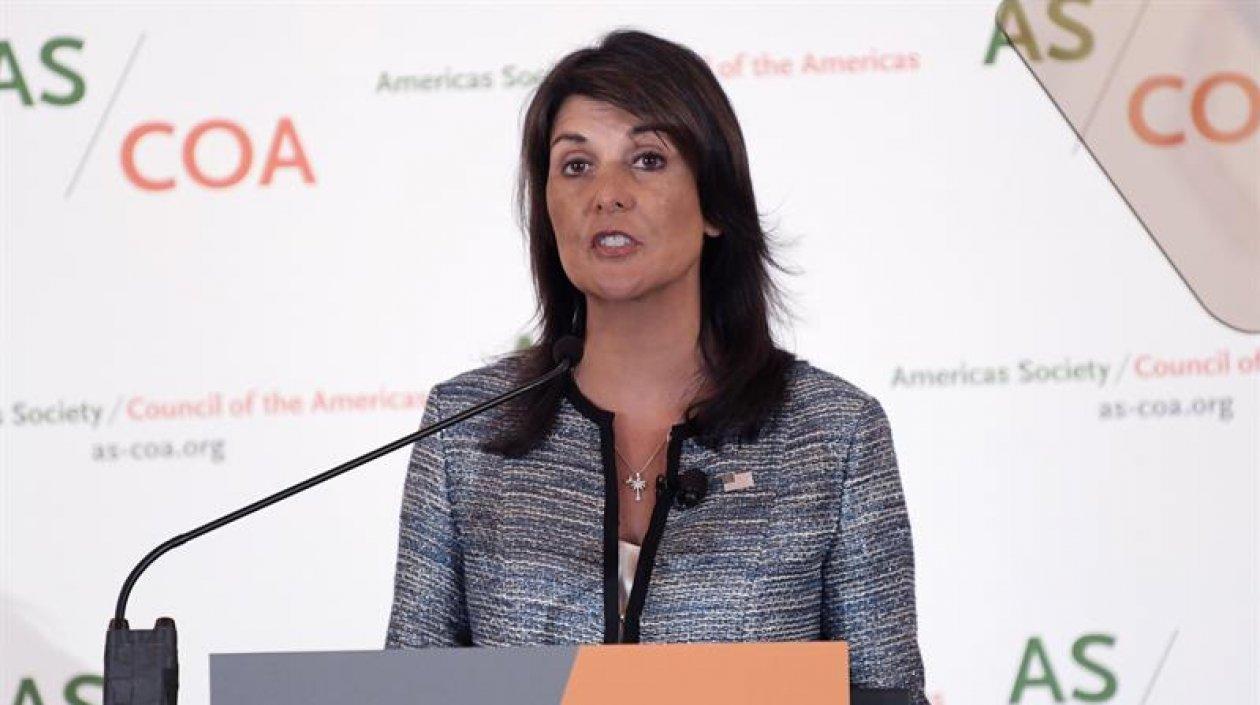 La embajadora de Estados Unidos ante la ONU, Nikki Haley.