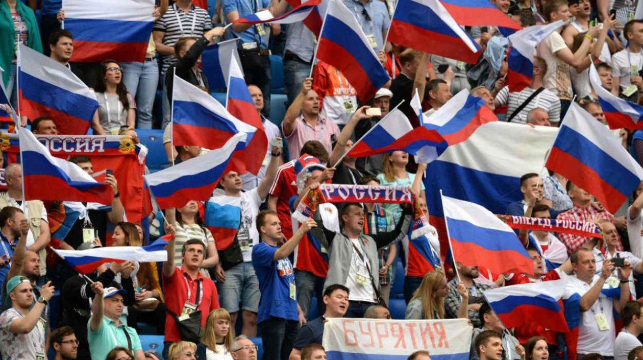 Hinchas de la Selección de Rusia. 