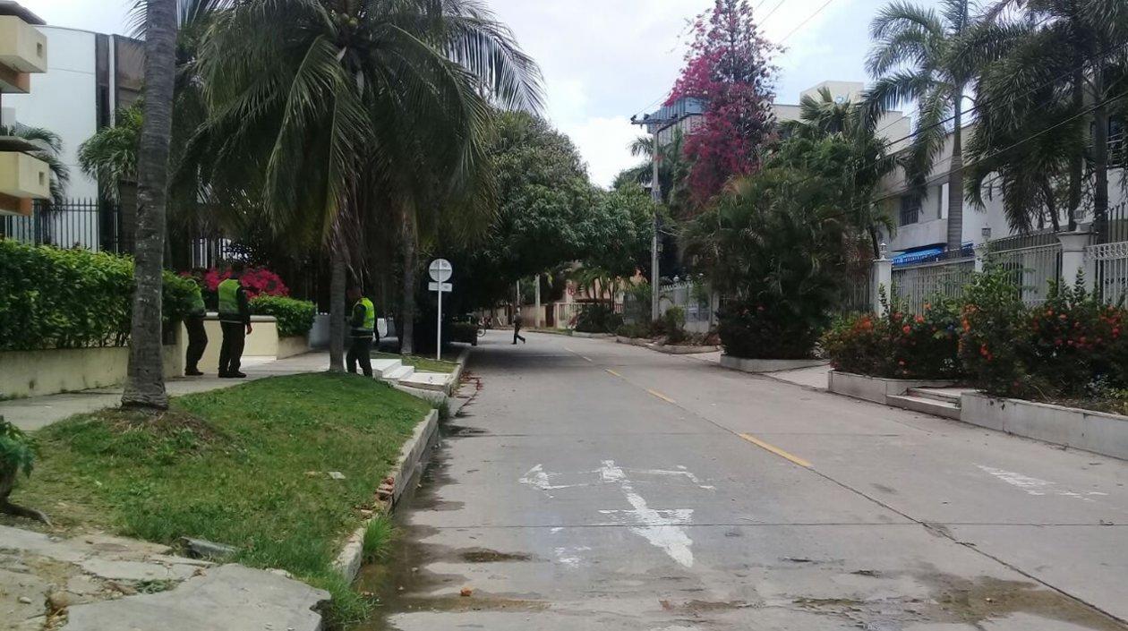 La Policía custodia el sector. 