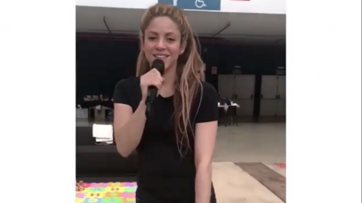 La cantante Shakira en ensayos.