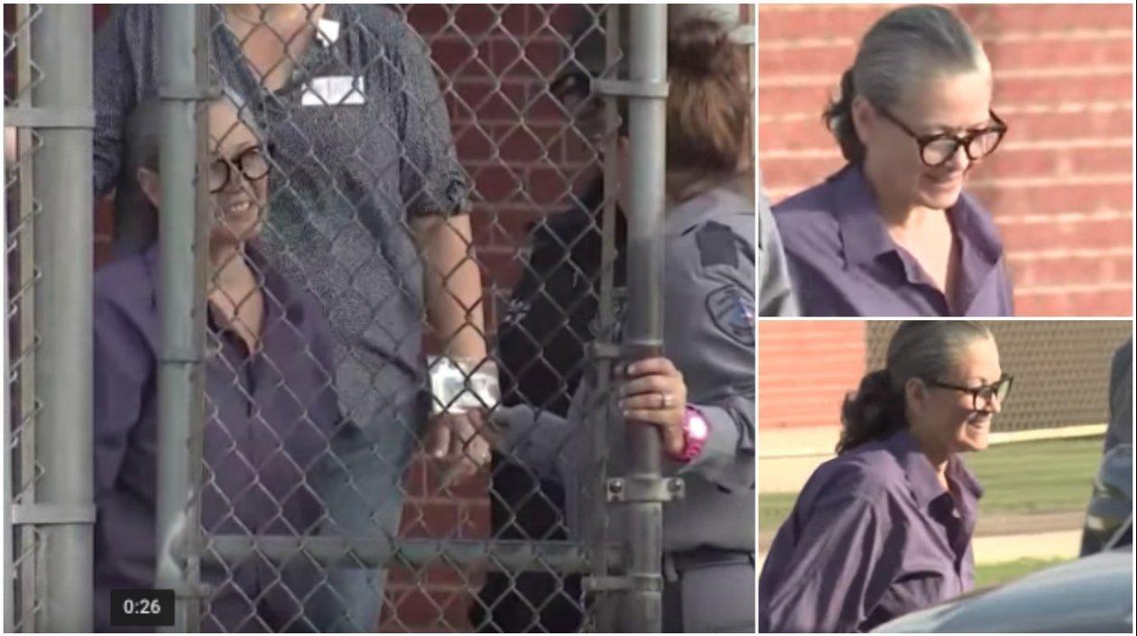 Clara Suárez Harris a su salida de la cárcel.