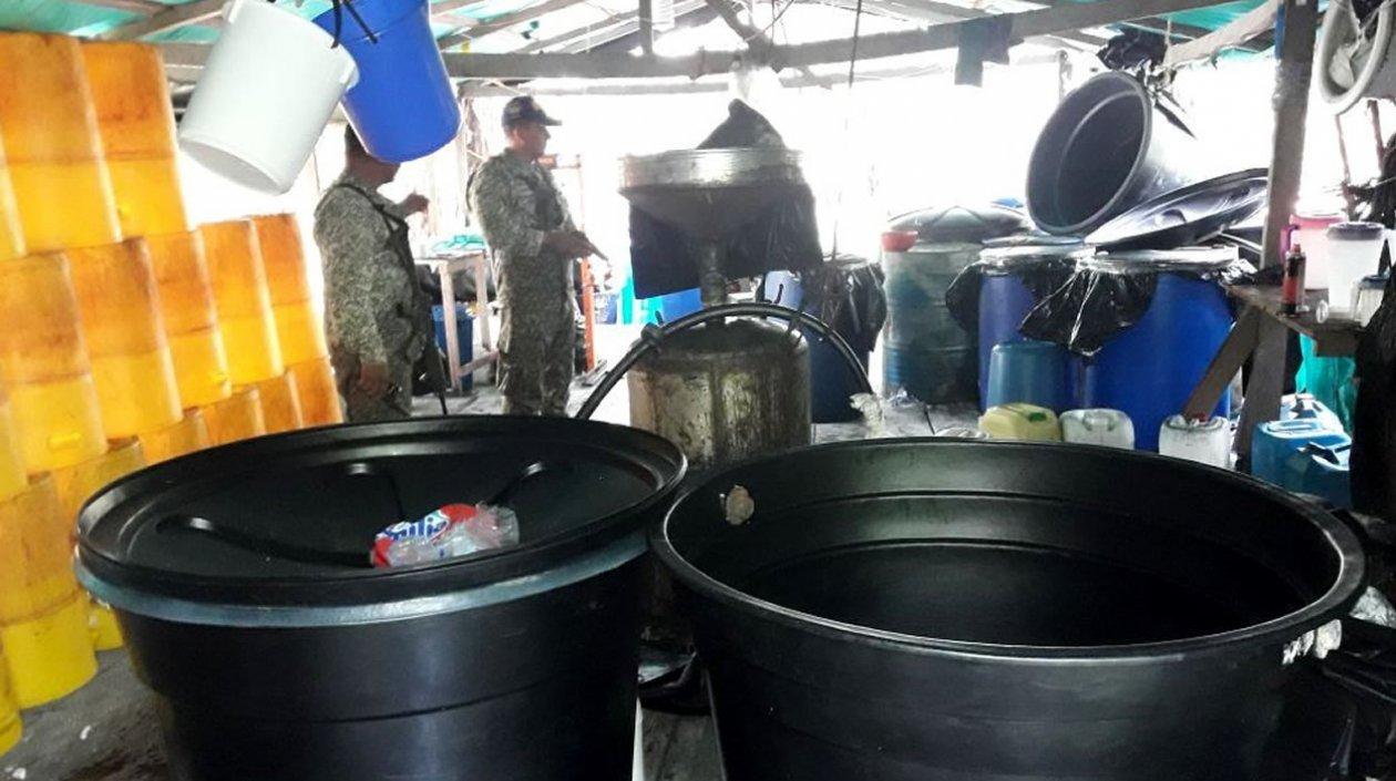 La droga decomisada por la Armada Nacional.