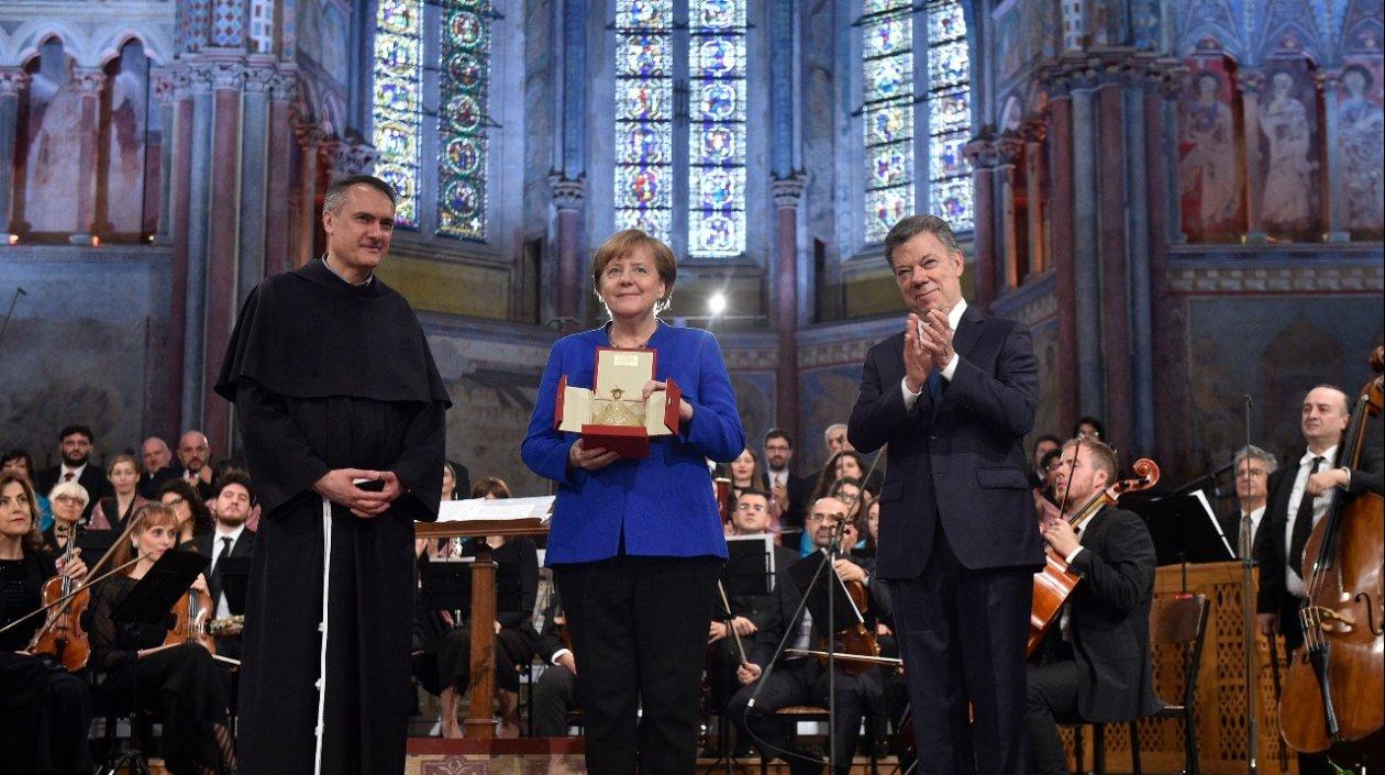 La canciller alemana Ángela Merkel y el Presidente Juan Manuel Santos.