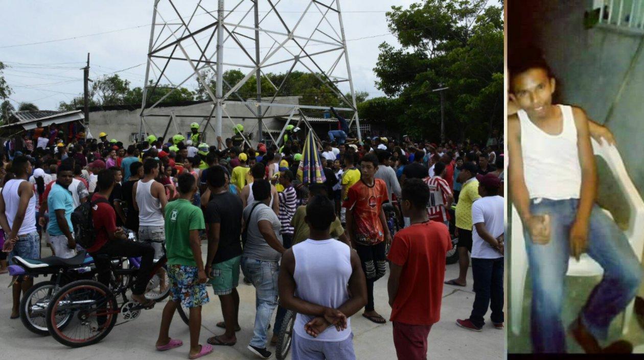 Víctor Manuel quedó muerto en la base de la torre.