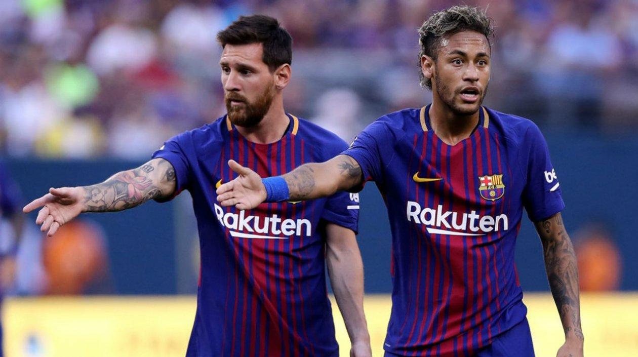 Lionel Messi y Neymar, cuando eran compañeros en el Barcelona. 