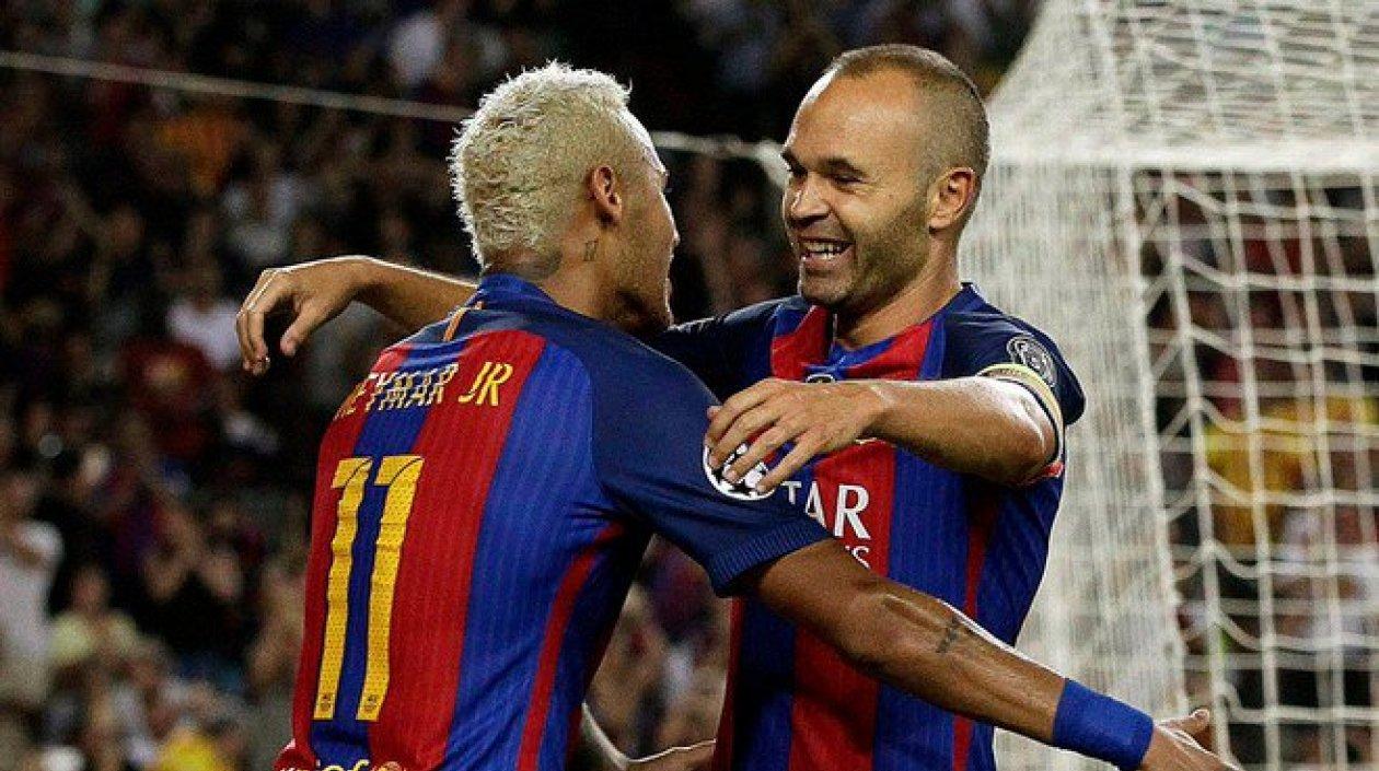 Neymar y Andrés Iniesta.