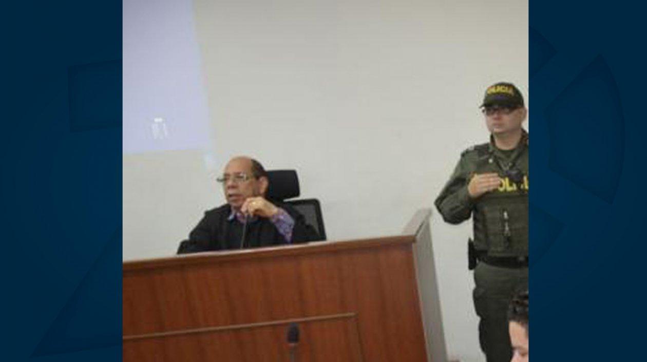 El Juez Alberto Oyaga en plena audiencia.