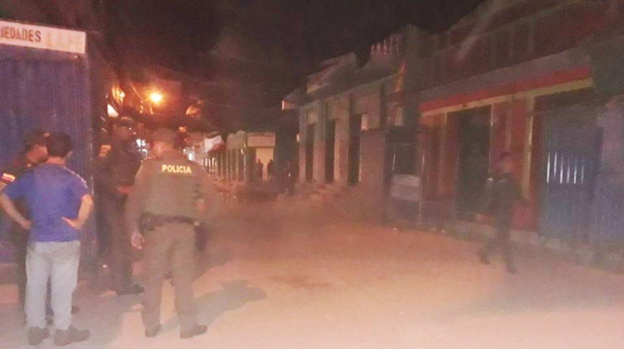 Aspecto de la toma de rehenes en El Banco.