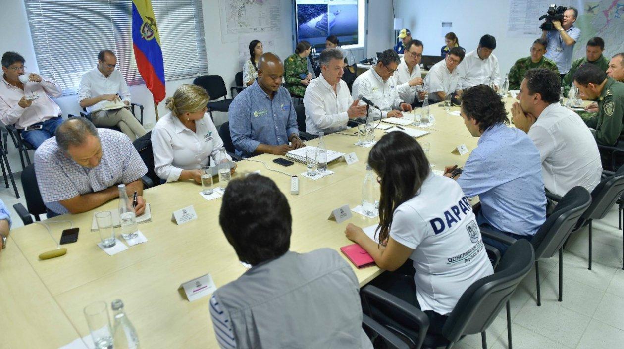 Juan Manuel Santos en el PMU en Ituango.