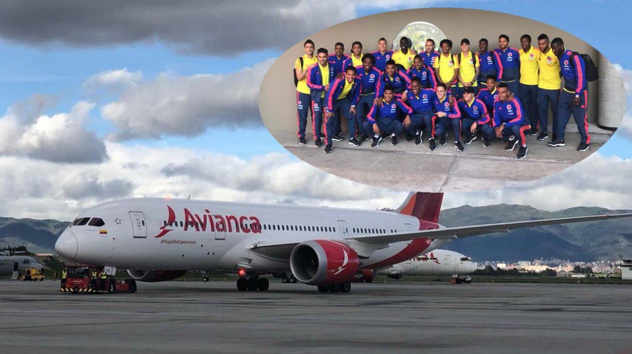 Los 24 jugadores son transportados en este avión de Avianca, rumbo a Italia. 