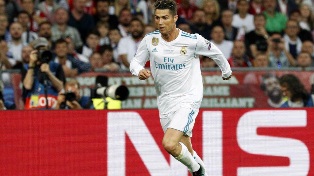 Cristiano Ronaldo en acción del partido. 