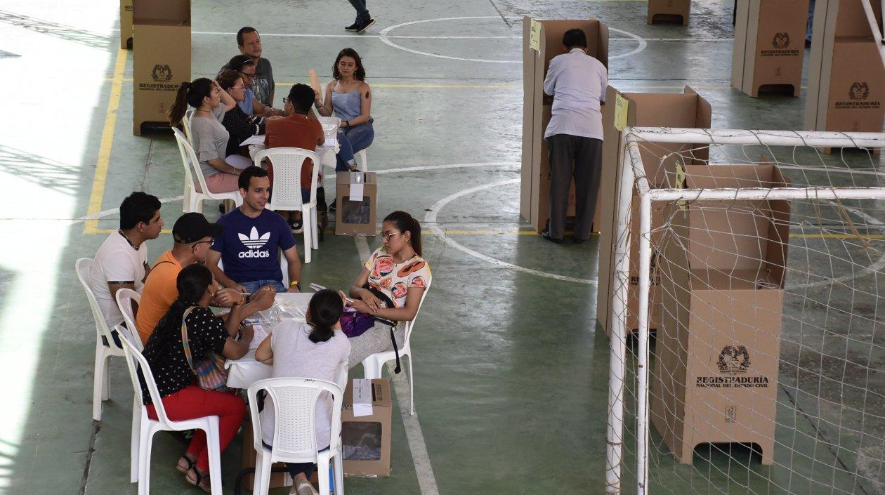 Imagen de elecciones en Barranquilla, en la Normal Superior.
