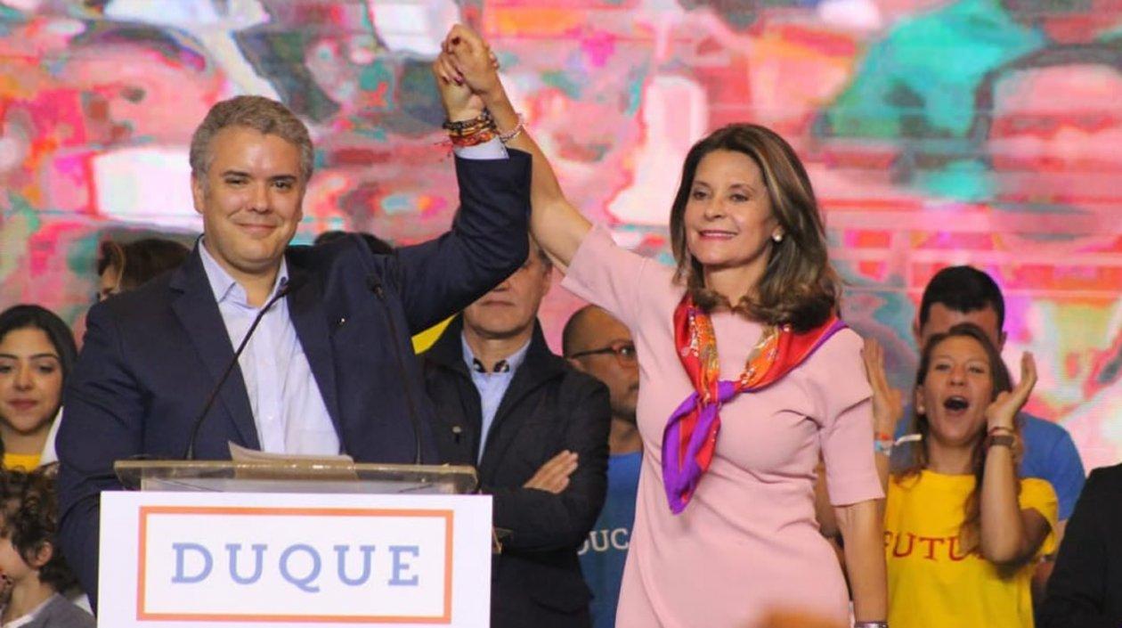 Iván Duque con su fórmula Martha Lucía Ramírez.
