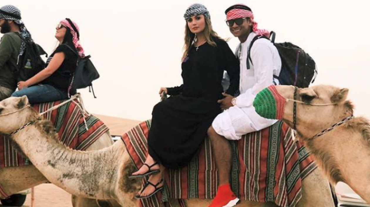 Sara Uribe y Fredy Guarín durante sus vacaciones.