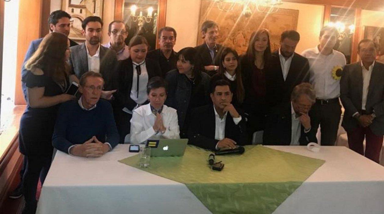 Antonio Navarro, Claudia López y Antanas Mockus. 