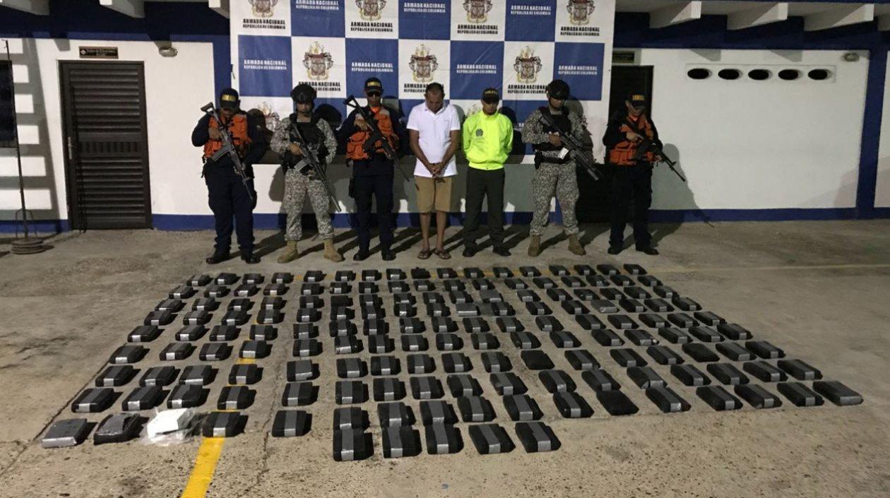 Droga hallada en el yate.