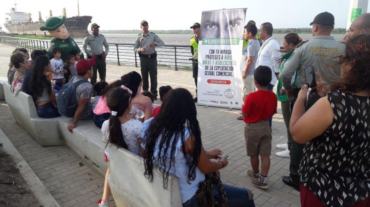 Actividades en el Malecón Puerta de Oro.